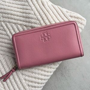 Tory Burch thea mult gusset zip continental wallet 67306 in pink moon